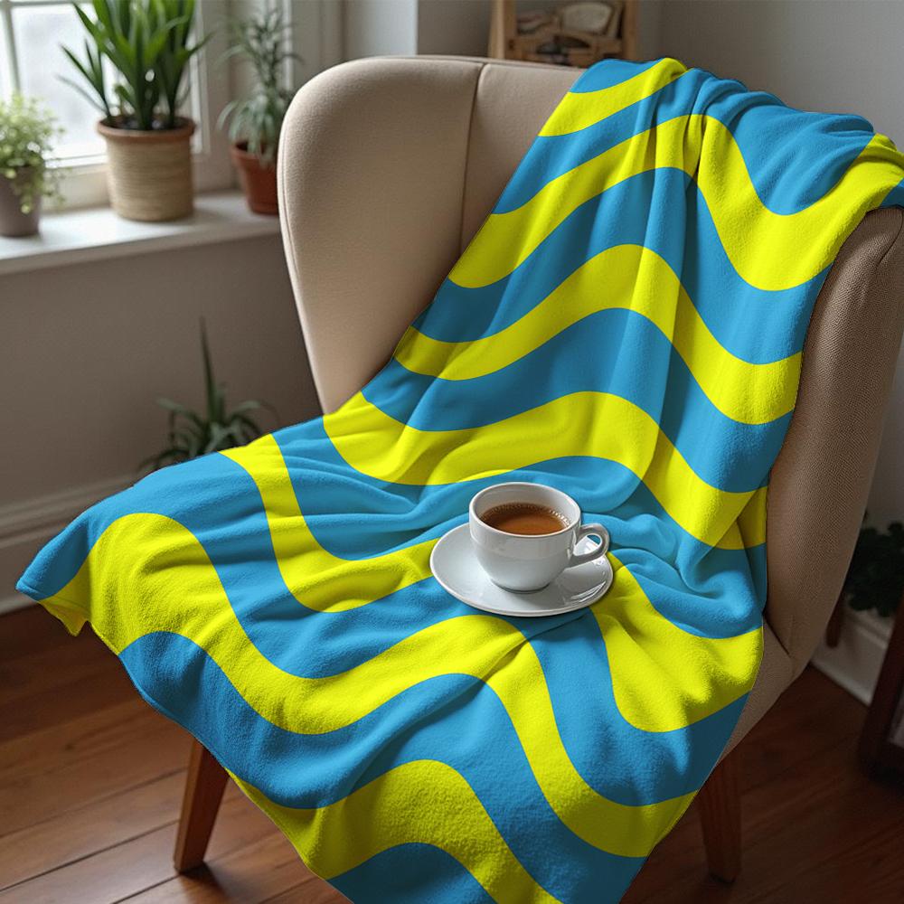 Cyan Yellow Swirl Lightweight Microfiber Soft Christmas Fleece Blanket Warm Cozy Throw For Bed Sofa Office Travel All Season