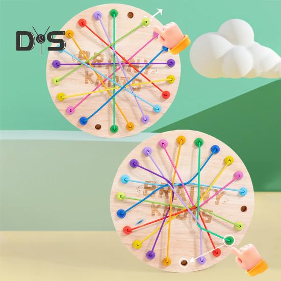 1 Set Kids Rope Untangling Game Twisted Rope Knots Challenge Board Game Logic Thinking Interactive Educational Elastic Rope Unhitching Toy