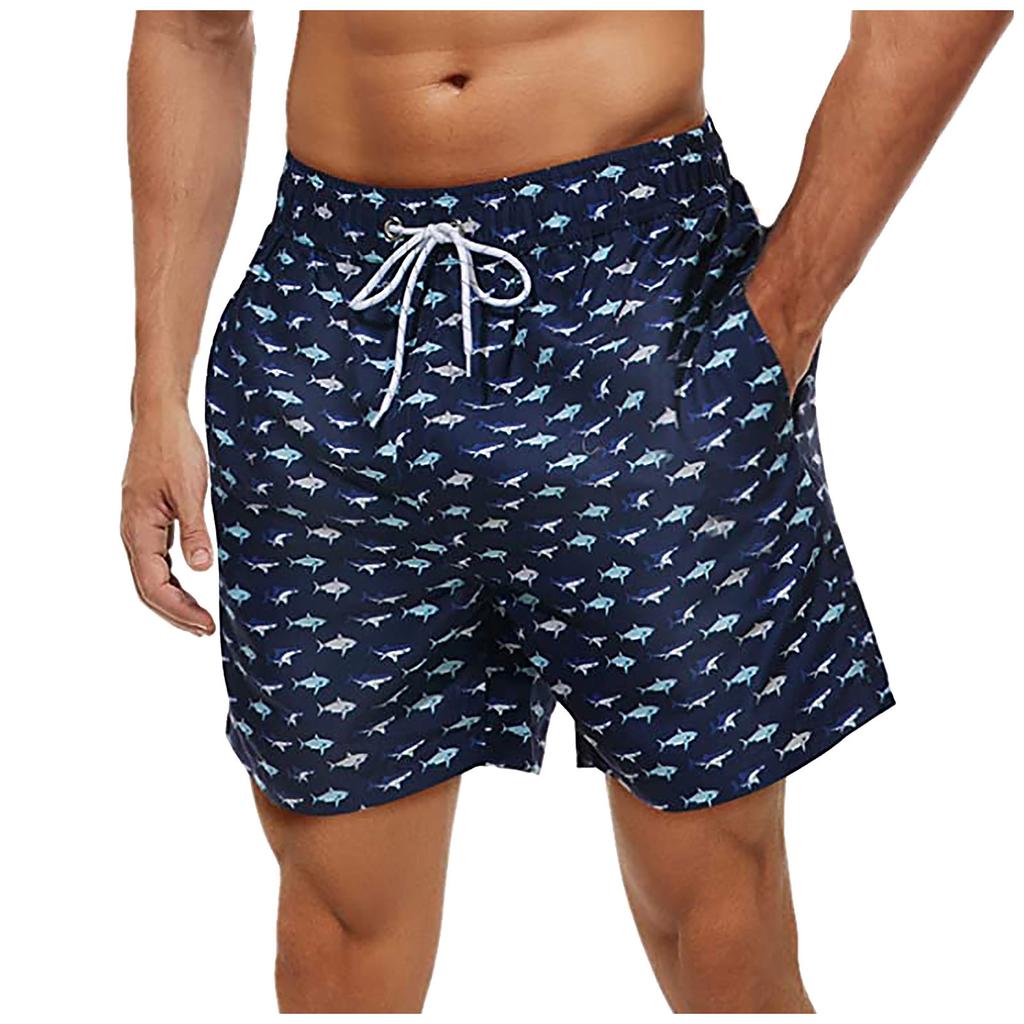 Fashion Men Breathable Trunks Pant Leaves Print Swimwear Beach Shorts Slim Wear