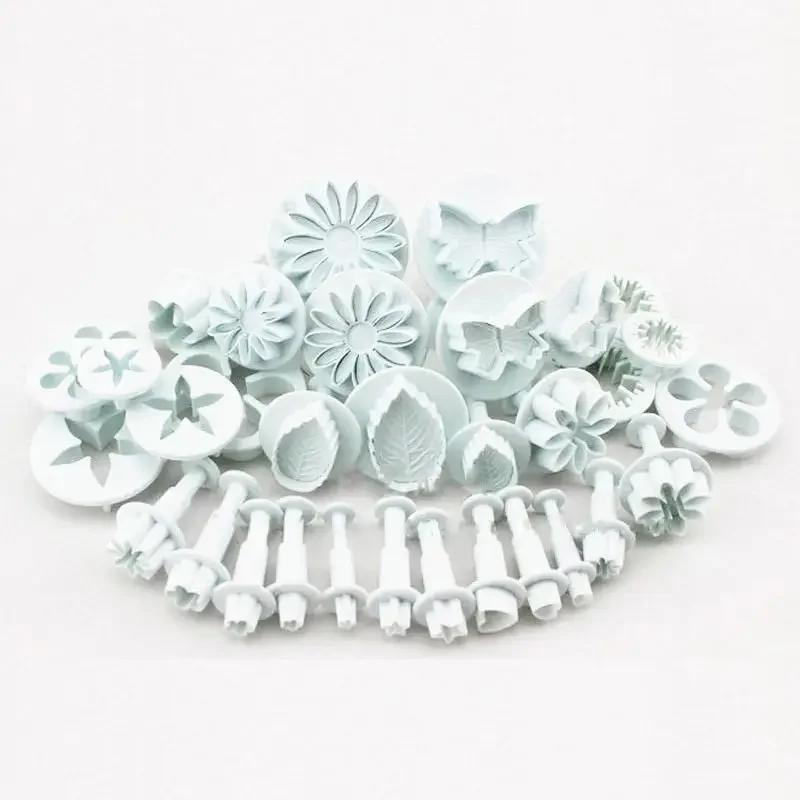 33 Pcs/Set Fondant Plunger Cutters Set Cookie Cake Biscuit Mold DIY 3D Cake Decorating Baking Small Tools Supplies