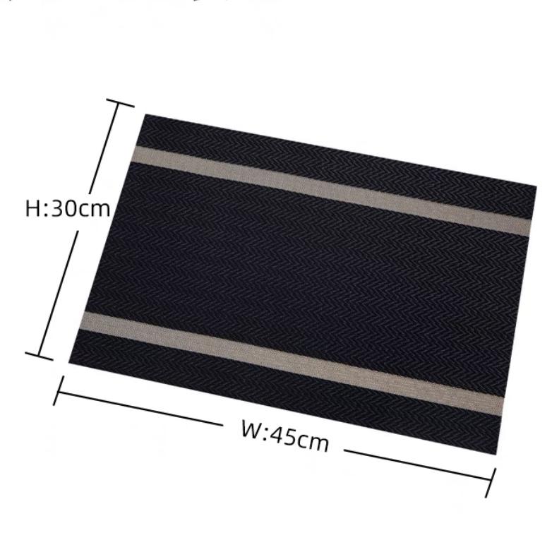 Heat Insulating Square PVC Placemats Kitchen Anti Slip Waterproof Placemats Durable Exquisite Placemats Kitchen Accessories