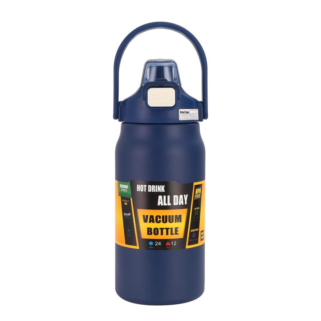304 Stainless Steel Double-Layer Vacuum Insulated Sports Water Bottle - Dual-Drink, Large Capacity Travel Kettle