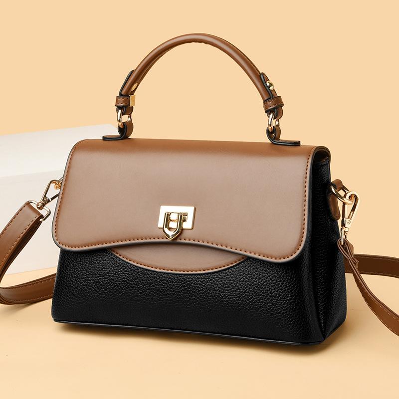 Splicing Texture Handbag 2025 Spring New Versatile Shoulder Messenger bagWomen's Small Square Bag Women