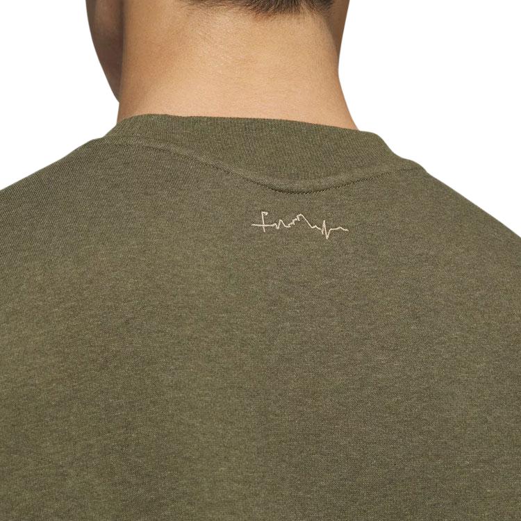 Adidas Sweatshirts Men's Strata Olive Green Crew Neck Moderate Regular IA2944