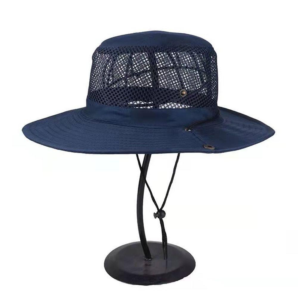 Fashion Mesh Breathable Bucket Hat Wide Brim Quick-Drying Sun Hat Waterproof Fordable Basin Cap Outdoor
