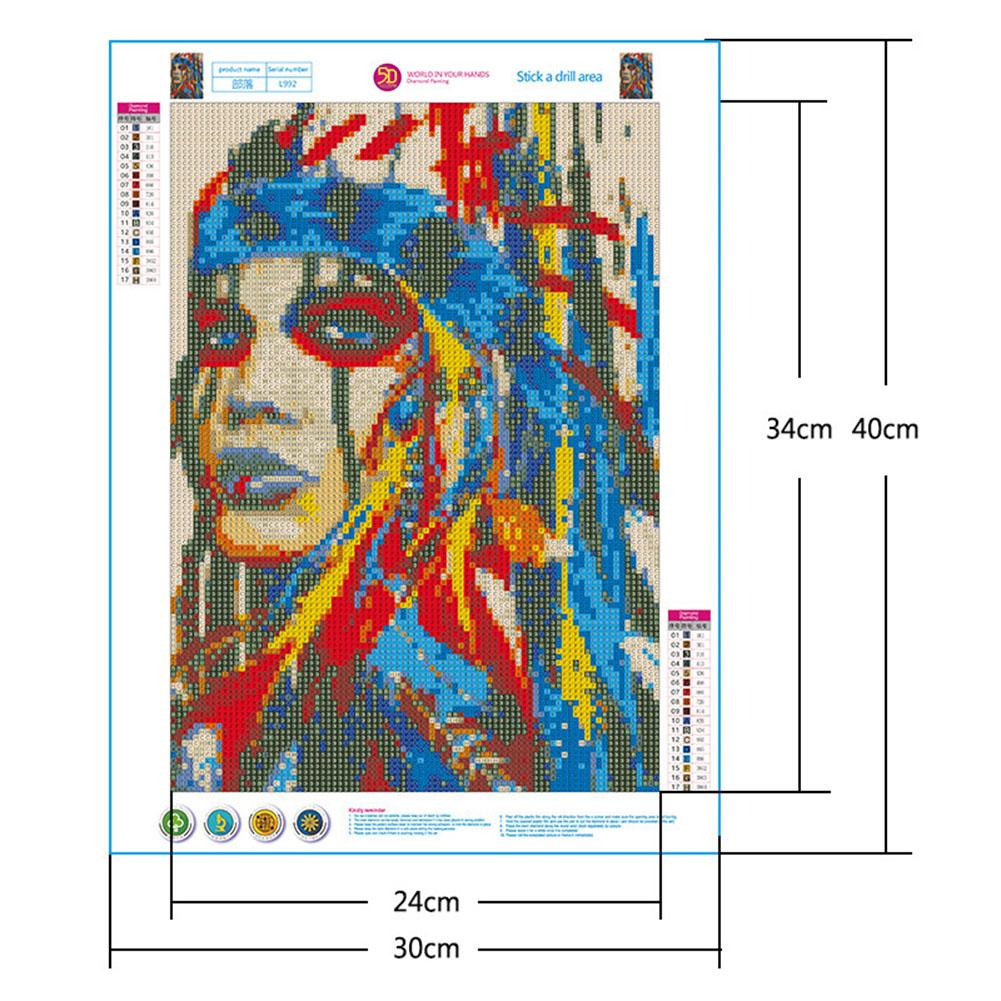 30x40cm DIY 5D  Full Drill Cross-stitch Embroidery Rhinestone Home Decoration