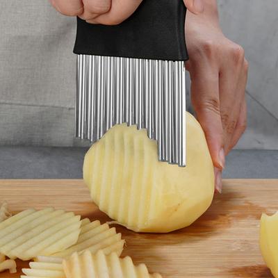 Patates Kesici Dalgalı Sebze Dilimleyici Patates Cipsi Dilimleyici Doğrayıcı Patates Kızartması Kesici Sebze Kırışık Kesici Bıçak Mutfak Aletleri