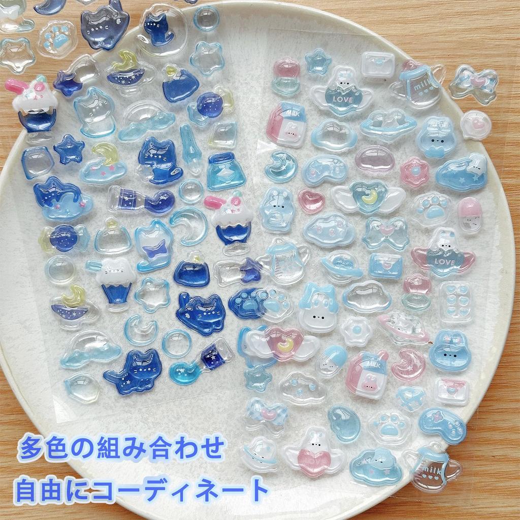 3D Transparent Decorative Stickers Glittery Decorations for DIY and Special Treats for Girls - Cute, Fans, Gifts, (Colorful/6 Pieces)