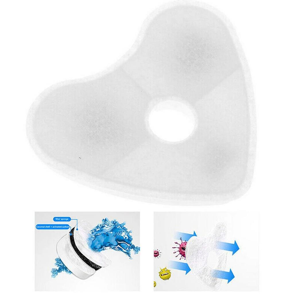 4/8/12Pcs Cat Water Fountain Filters Activated Carbon Filters for Auto Cat Drinking Fountain Heart Shaped Replacement Filters