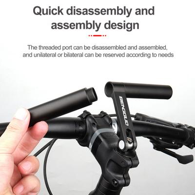 Aluminum Alloy Bicycle Handlebar Extender Quick Installation Extension Bracket for Handlebar 180-degree Adjustable Handlebar Cross Bar for MTB