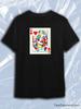 TeeSensation Black Crew Neck Short Sleeve T-Shirt with Queen of Hearts Marilyn Pop Art