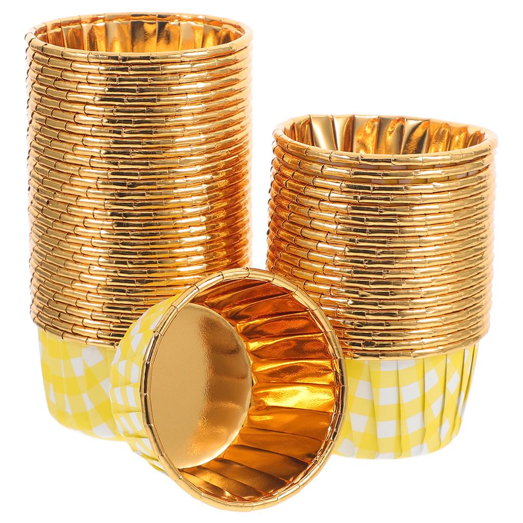 50 Stück Backförmchen Aluminiumfolie Muffin-Förmchen Hochtemperaturbeständig Für Party Hochzeit Feiertag Backzubehör Küche