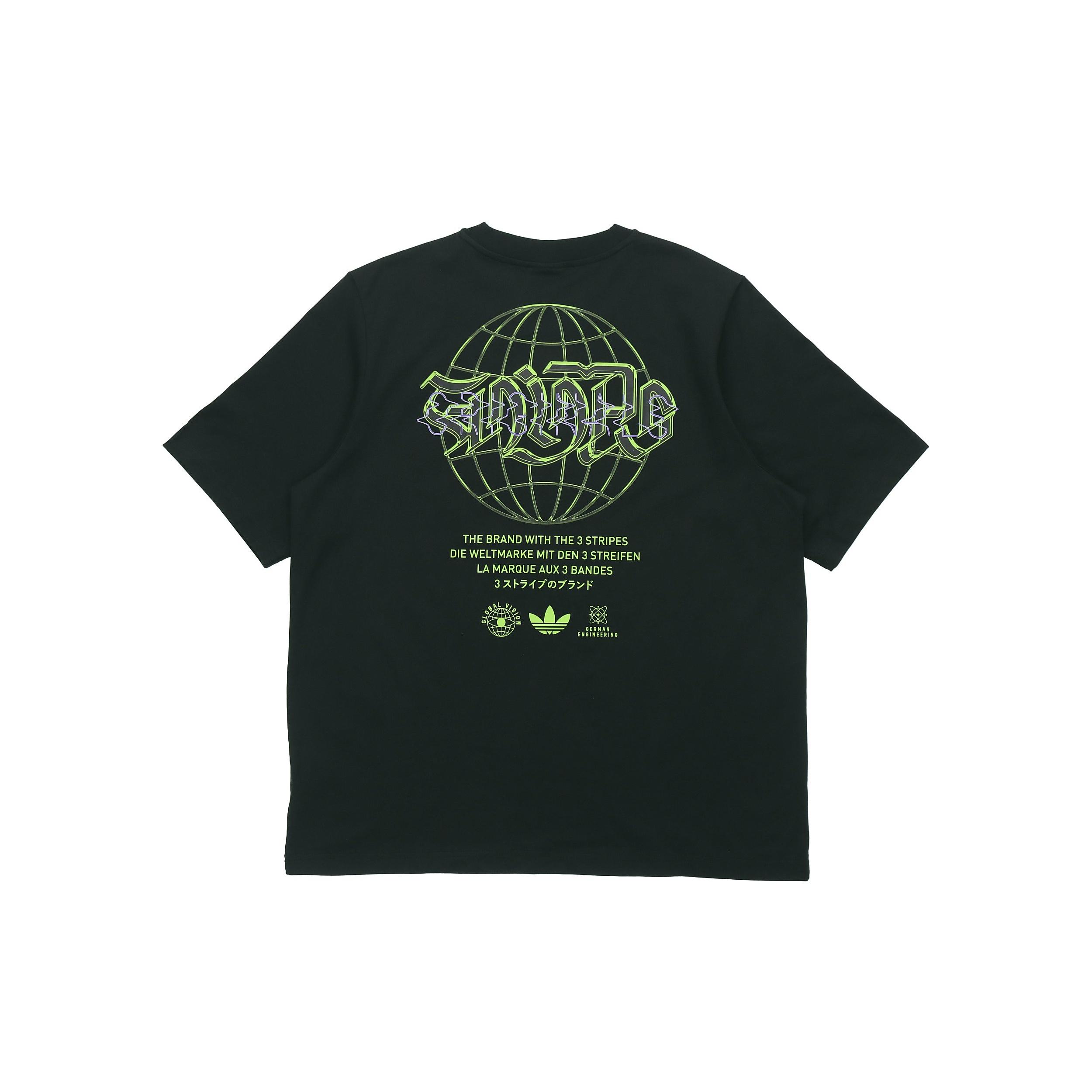 adidas originals Back Graffiti Printing Short Sleeve Black Men s GK7223 S