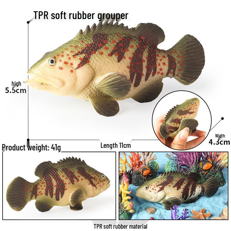Kids' Marine Animal Model Stress Relief Toy Set: Pufferfish, Octopus, Crab, Shark, Dunkleosteus