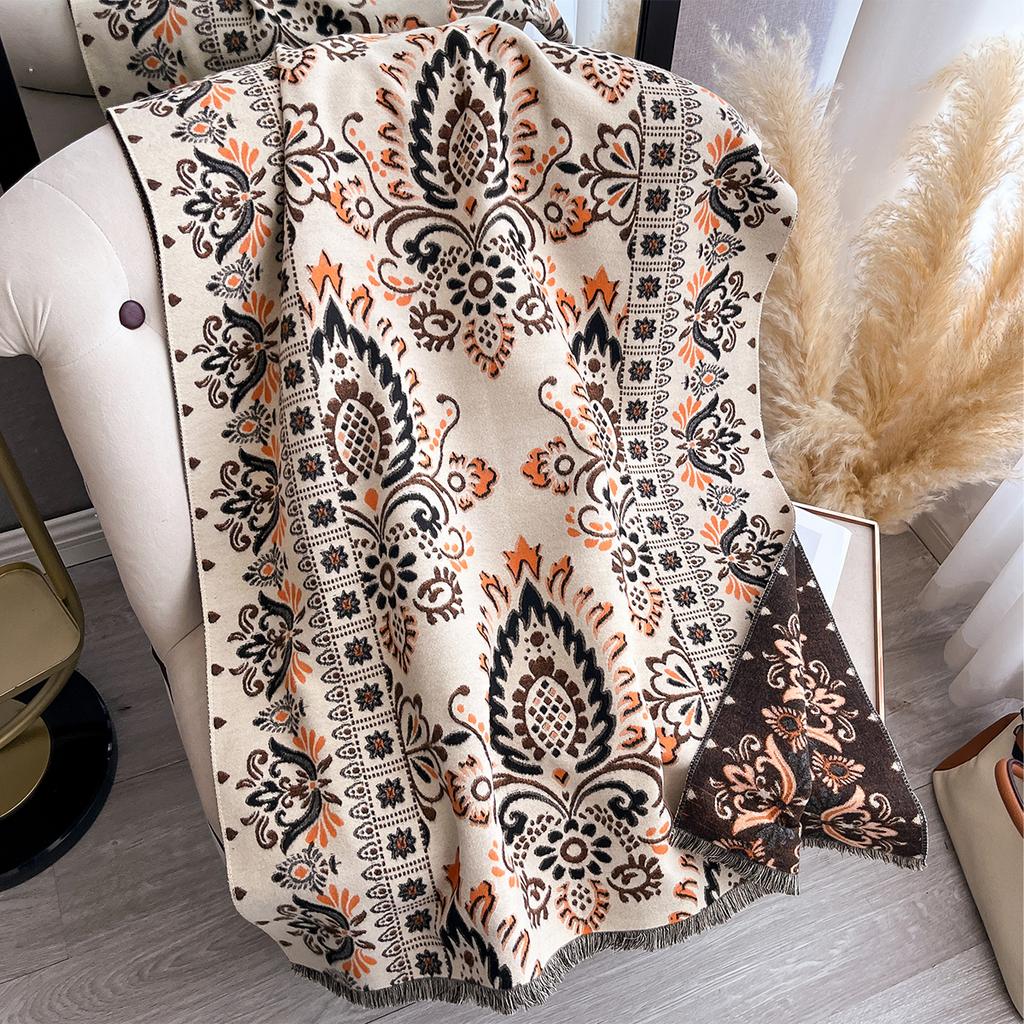 Winter Imitation Cashmere Scarf Women Design Outdoor Warm Pashmina Blanket Scarves Female Shawl Wraps Thick Foulard Bufanda