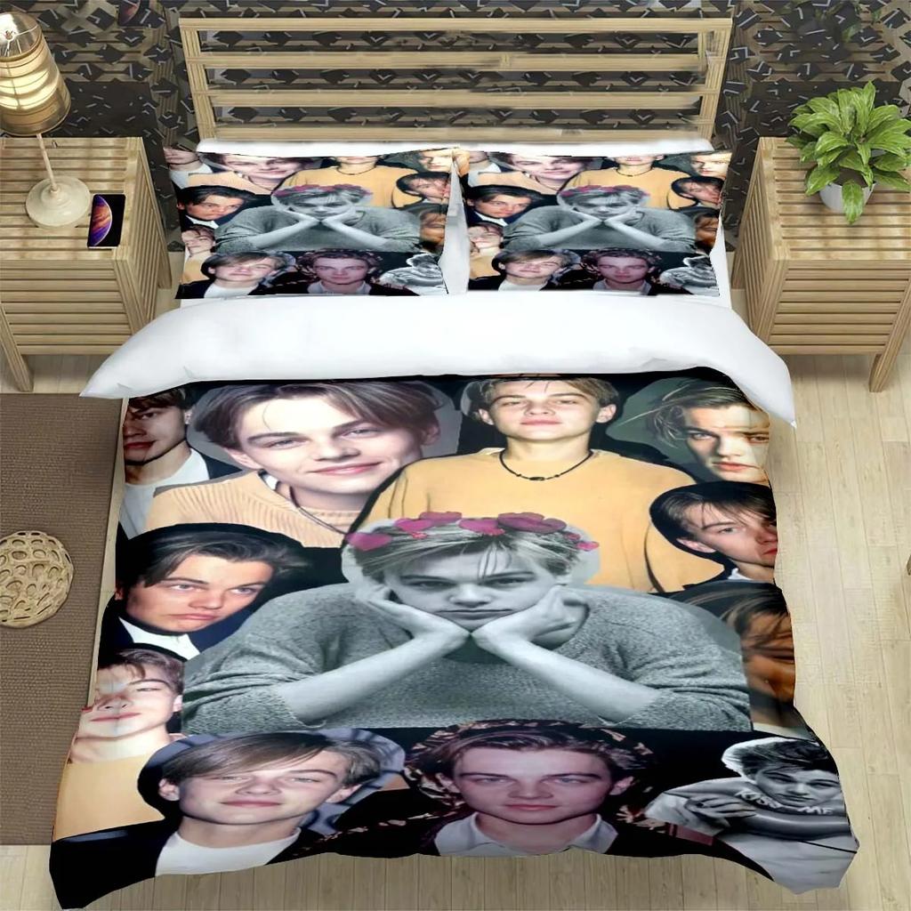 Comforter Famous Actor L-Leonardo Dicaprio Print Bedding Sets Bed Supplies Set Bed Comforter Set Bedding Set Luxury Gift