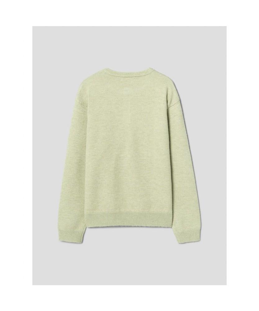 8seconds Wool Blend Henley Neck Knit Pullover Light Green