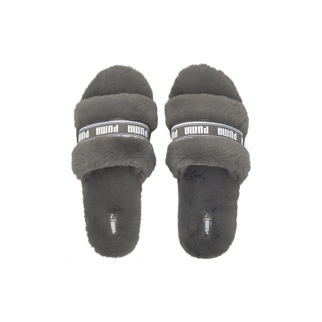 Puma  Fluff Slide Charcoal Grey Women Sneakers White 384937-02
