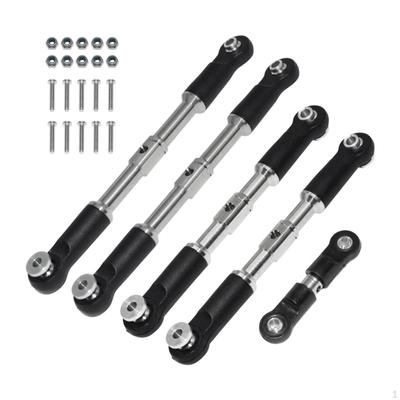 5 Pieces Steering Links Adjustable RC Car Spare Part High Strength Professional Upgrades Tie