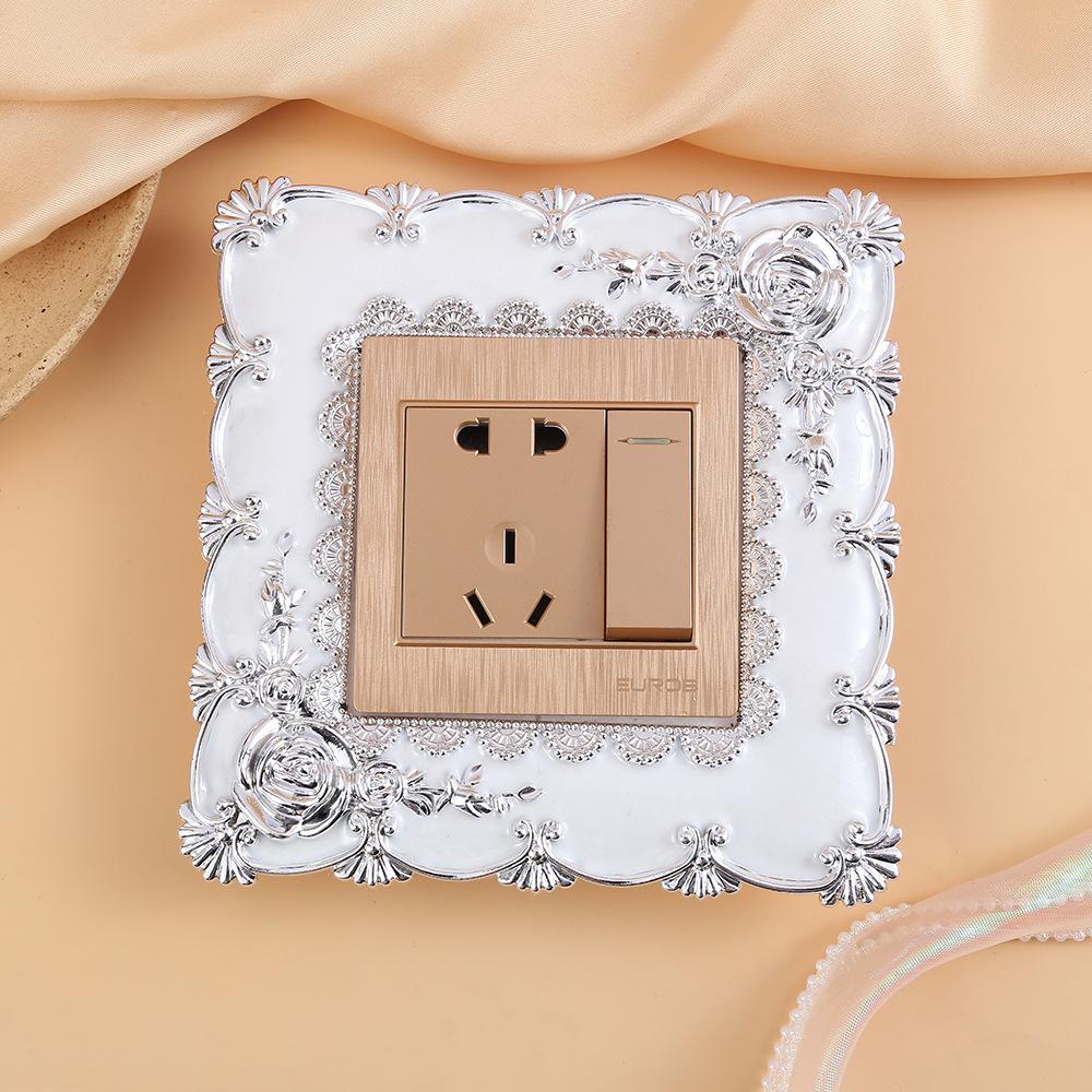 1pcs Self-Adhesive New resin single light switch surround socket fingerboard cover switch sticker paper home decoration