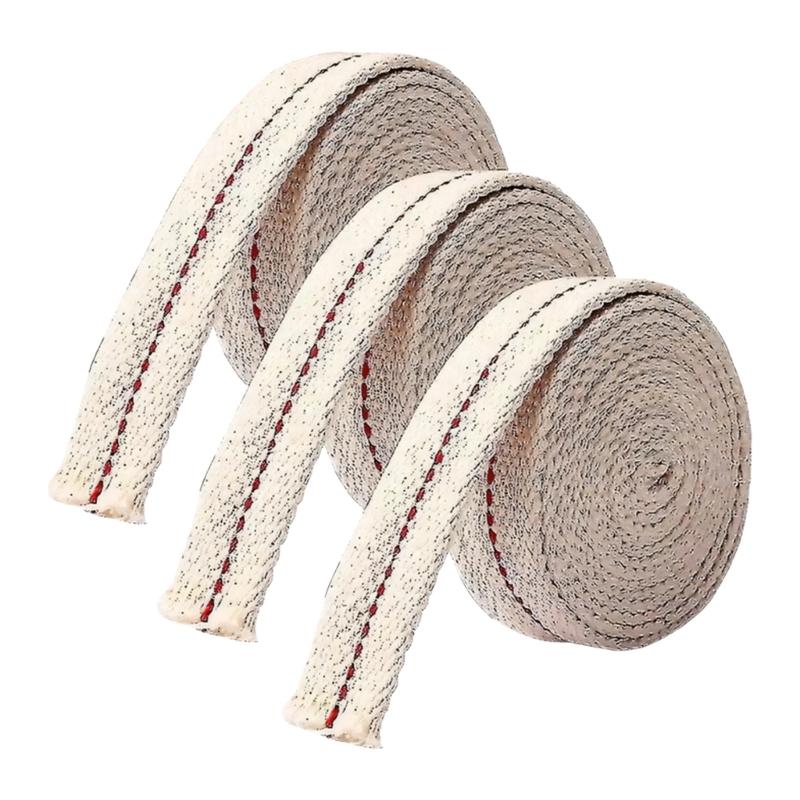 

3 Roll Braided Cotton Flat Oil Lamp Cotton Wicks 6.56ft Kerosene Lamp Wick with Stitches Braided For Oil Lamps Candle 1