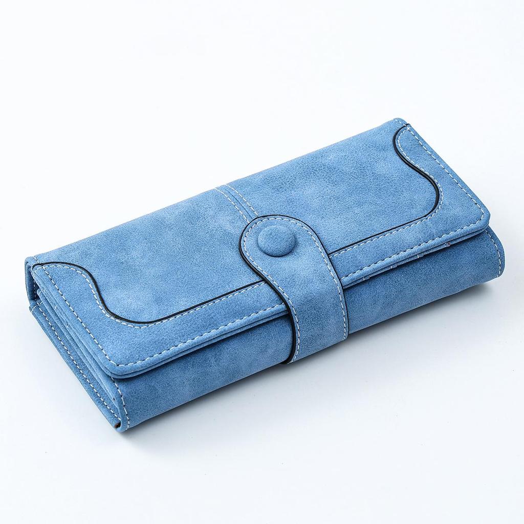 Women's Frosted PU Long Wallet Clutch - Large Capacity, Multi-purpose Card Holder