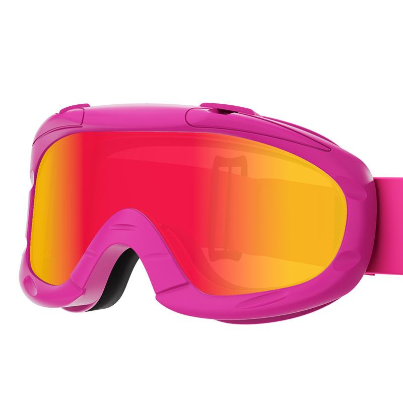 Children s professional anti-fog ski goggles with double-layer anti-fog lenses, mountaineering goggles, youth ski goggles equipment розовый