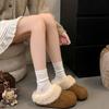 Thick-soled fluffy bag head slippers for women to wear 2025 new winter fur integrated snow boots piled cotton slippers