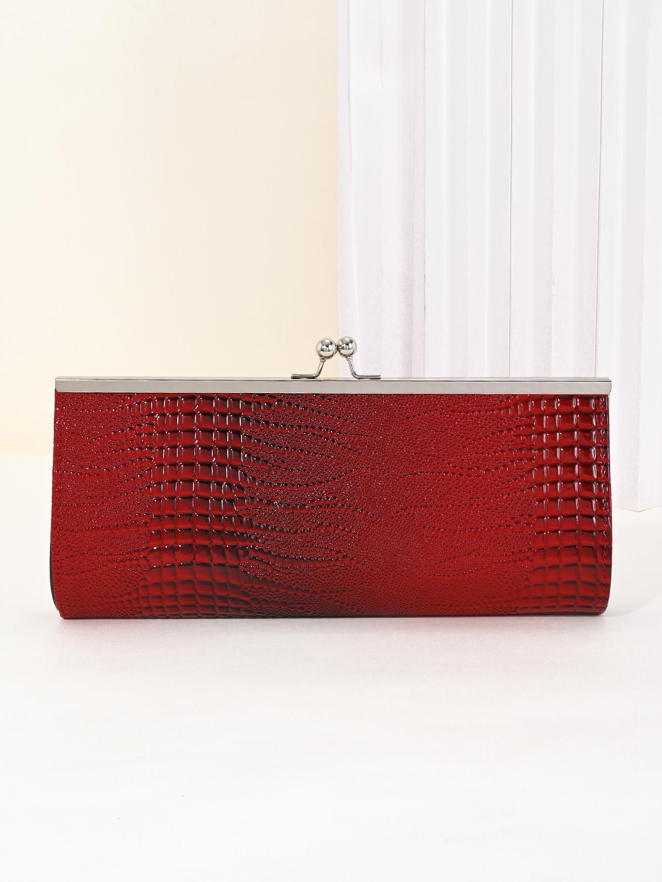 

Классическая Кошелек-монетница с текстурой под шкуру животного, Вечерний клатч-конверт Сумка для женщин, Блестящая Вечерняя сумка-конверт Mini(Max Length 20cm)