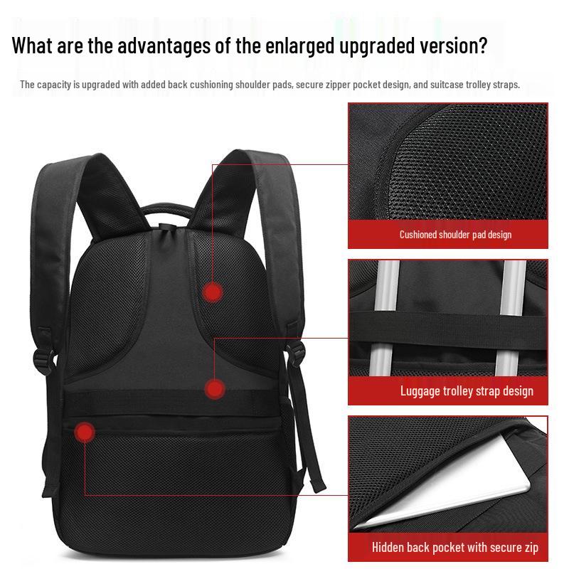 Swiss Men's Large Capacity Waterproof Travel Backpack - Lightweight Laptop Bag for High School Students
