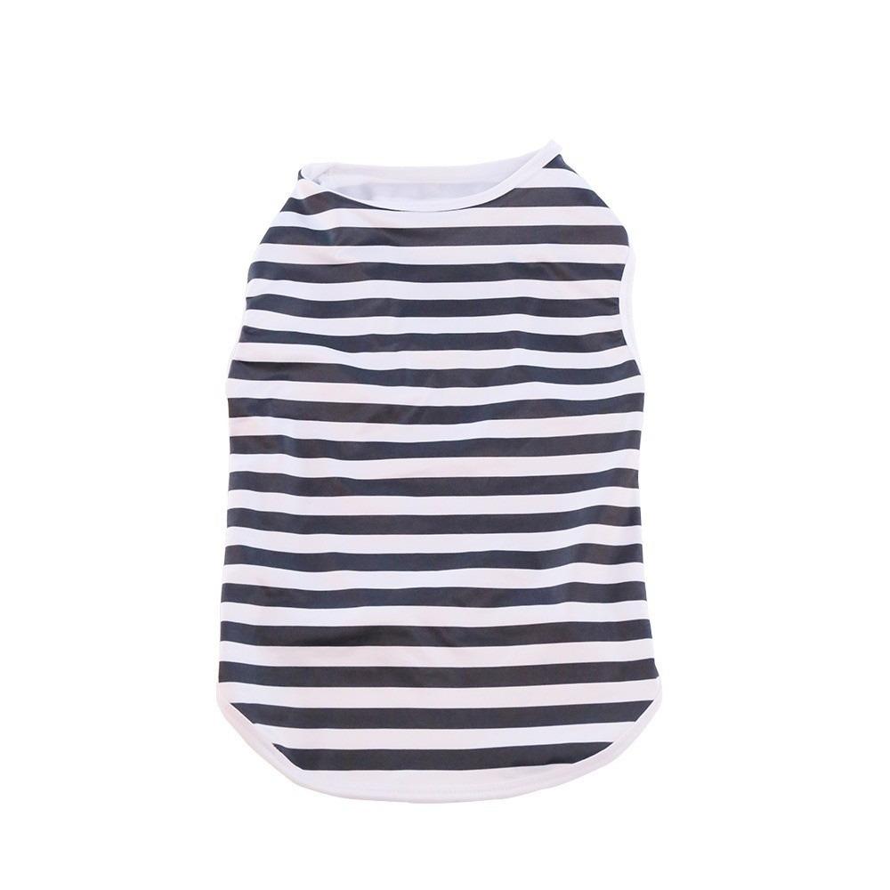 Round Neck Dog Cooling Vest Soft Fabric Pet Striped T-Shirt Dog Summer Clothes  Photography