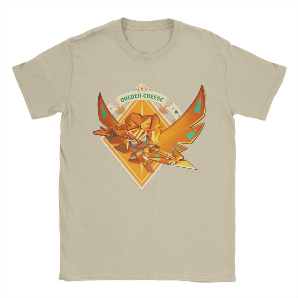 Casual Golden Cheese T-Shirt Men Round Neck Short Sleeve Tops Cookie Run Kingdom Cotton Summer TopsTops