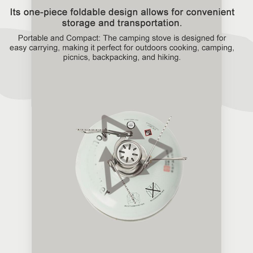 Sobă de camping portabilă Arzător cu gaze pentru rucsac Cap pliabil pentru sobă de tabără 2500W pentru gătit în aer liber