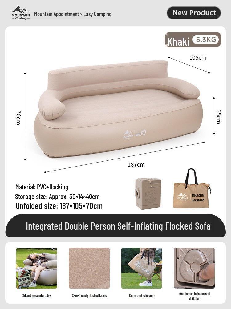 Shan Yue 2-in-1 Inflatable Sofa Bed with Floor Mat - Portable Outdoor Camping Air Cushion