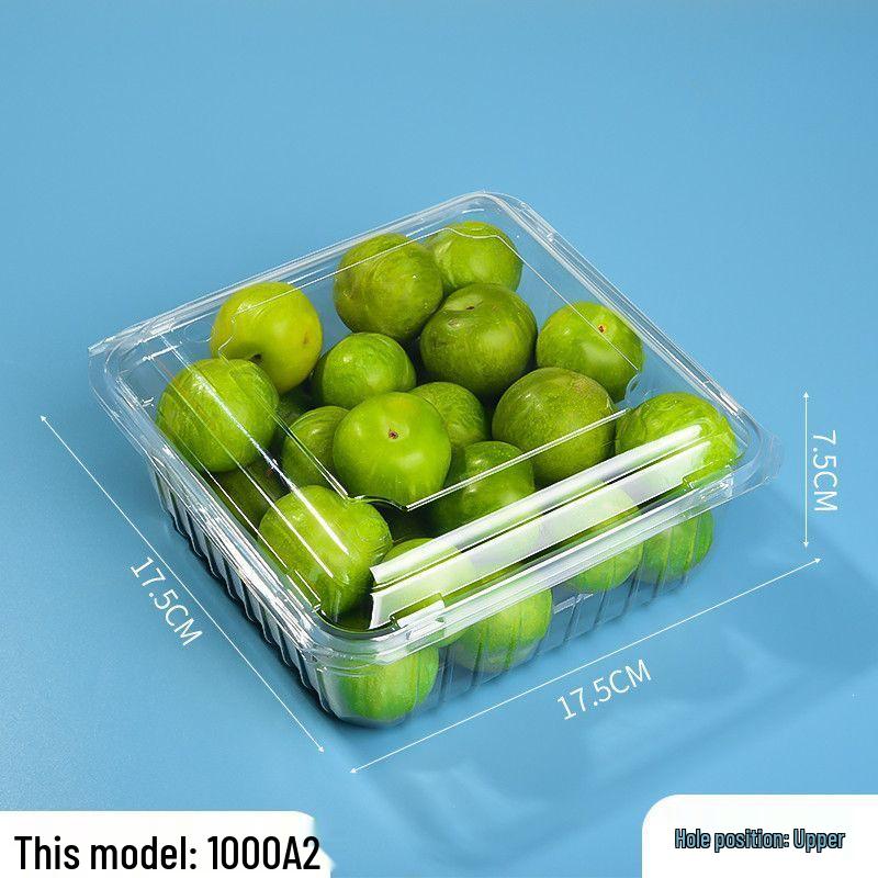 Clear Plastic Disposable Fruit Box with Lid for Strawberries