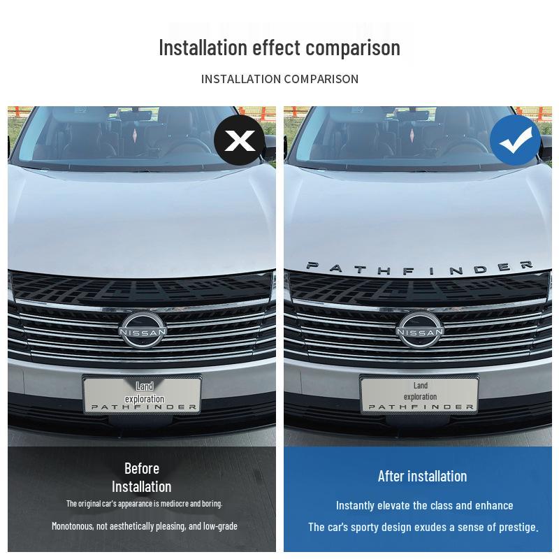 Nissan Land Cruiser Hood Letter Stickers & 3D Metal Emblems