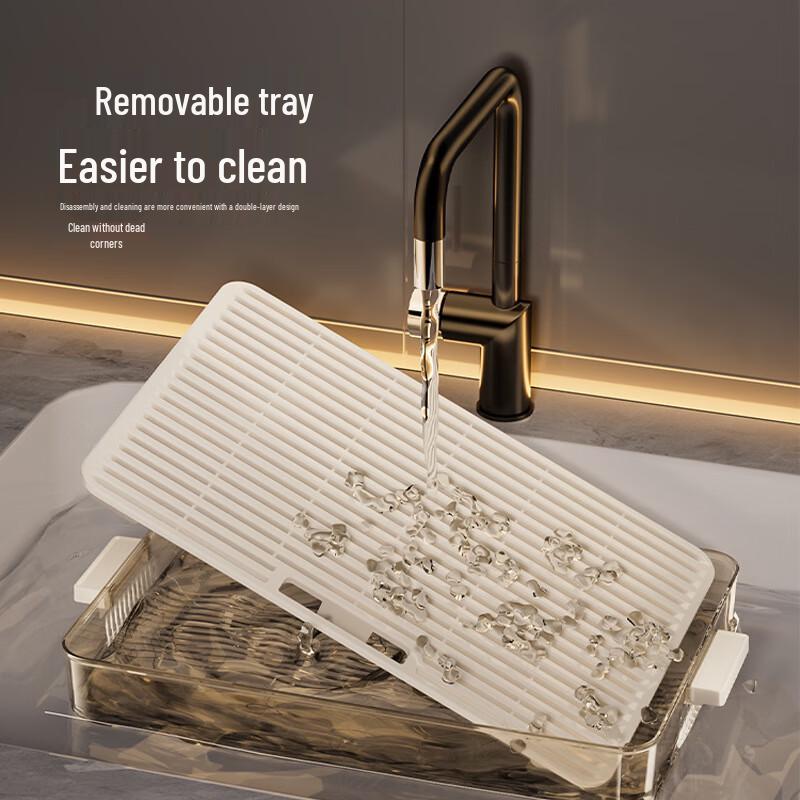 Household Dual-Layer Draining Tea Tray