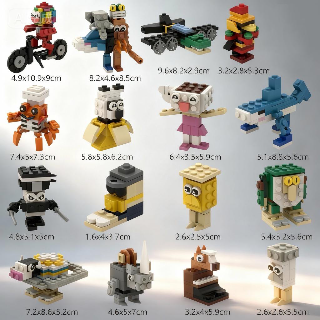 Mattoncini Brainrot Tung Tung Sahur Tralalero, Kit di Montaggio Divertente, Regalo Creativo per Bambini, Adolescenti e Adulti