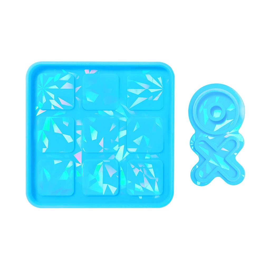 Silicone TicTacToe Mold Resin Game Casting Mould Holographic Chess Game Resin Mold XO Board Game Silicone Resin Mold Kit