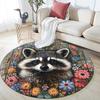 Raccoon,Round Area Rug,Carpet Rug for Living Room Bedroom Sofa Playroom Decor,Non-slip Floor Mat