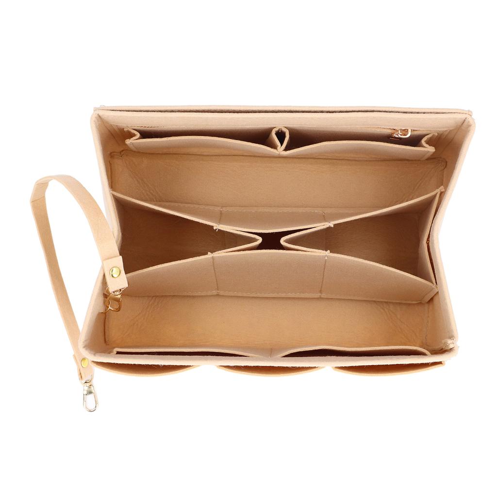 Filz-Organizer-Einsatz, Khaki, große Kapazität, Kosmetikaufbewahrung, Handtaschen-Einsatz, Trennwand