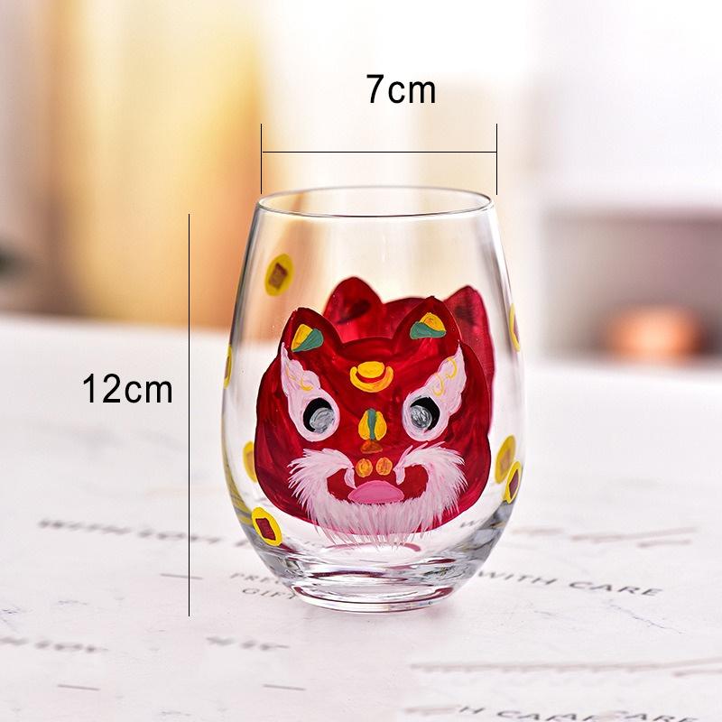 Hand-Painted Christmas Tree snowman Glass Goblet Red Wine Glass Coffee Cups Christmas theme Pattern Home Glass Cup Xmas Gifts