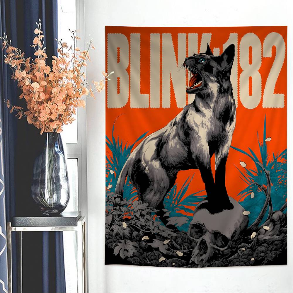 BBlink 182 Rock Band Colorful Tapestry Wall Hanging Bohemian Wall Tapestries Mandala Wall Art Decor