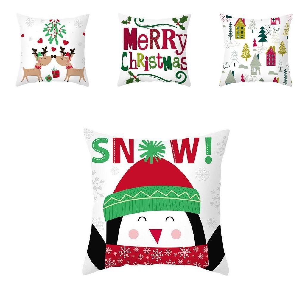 Luxuriously Soft 18 Inch Merry Christmas Cushion Cover With Santa Claus And Holiday Colors