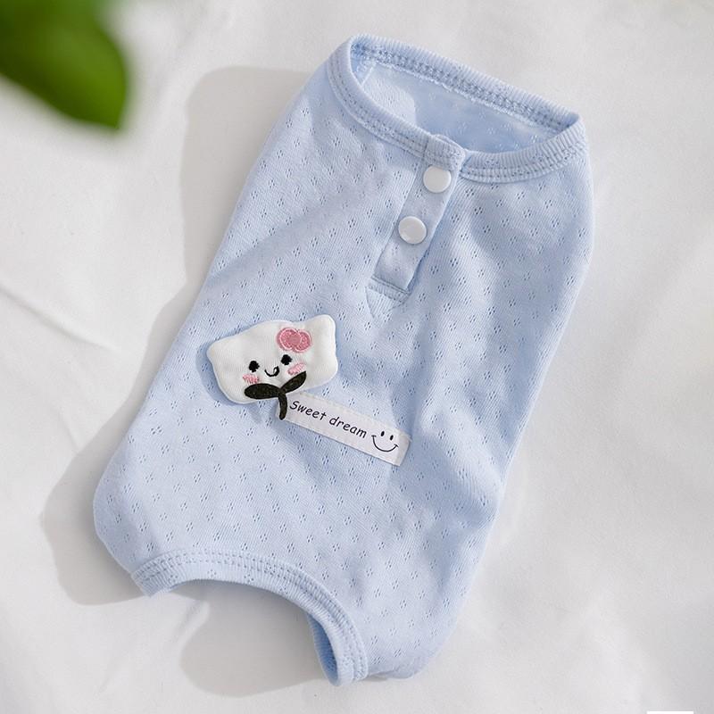 Soft Warm Pet Pajamas Dogs Cats Four-Legged Sleepwear Lightweight Striped Bear Home Comfort Wear