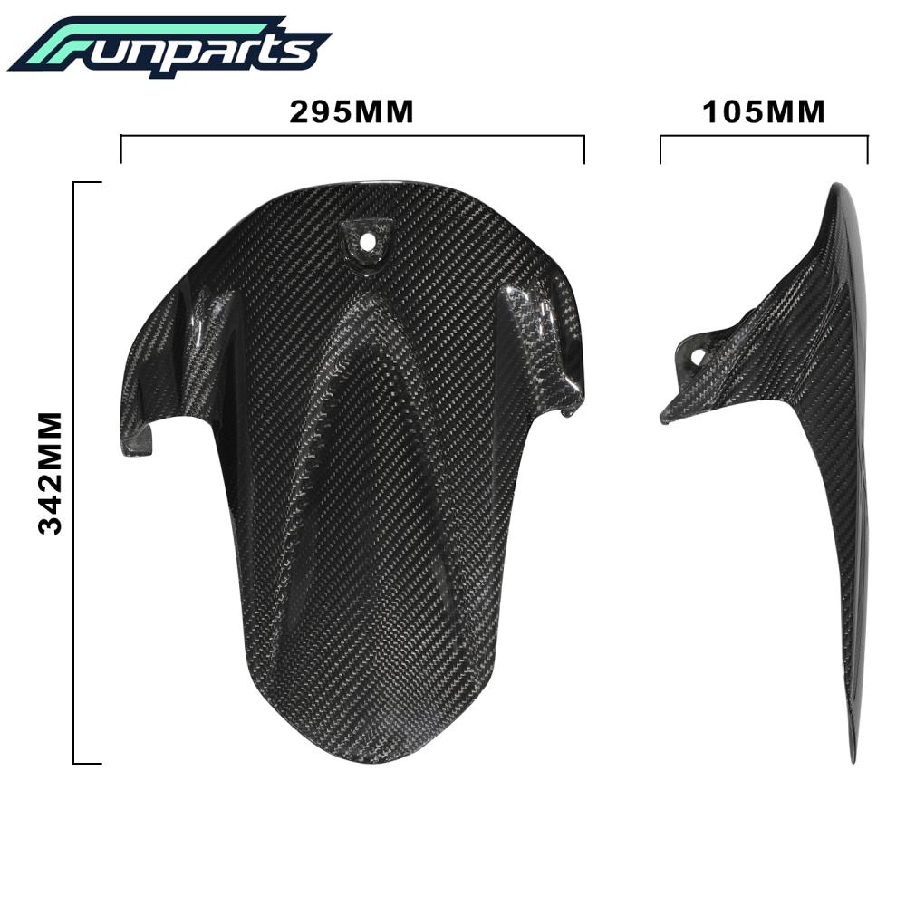 Funparts Motorcycles Rear Fender Durable Carbon Fiber Mudguard Wheel Protection For Suzuki GSX-R 600 750 2011-2024 Dirt Pit Bike