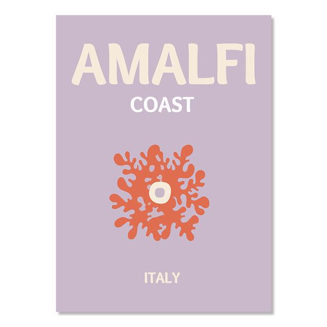 Preppy Colorful Travel Prints Miami Bondi Palm Lbiza Capri Amalfi Poster Nordic Canvas Painting Retro Gallery Wall Beach Art Set