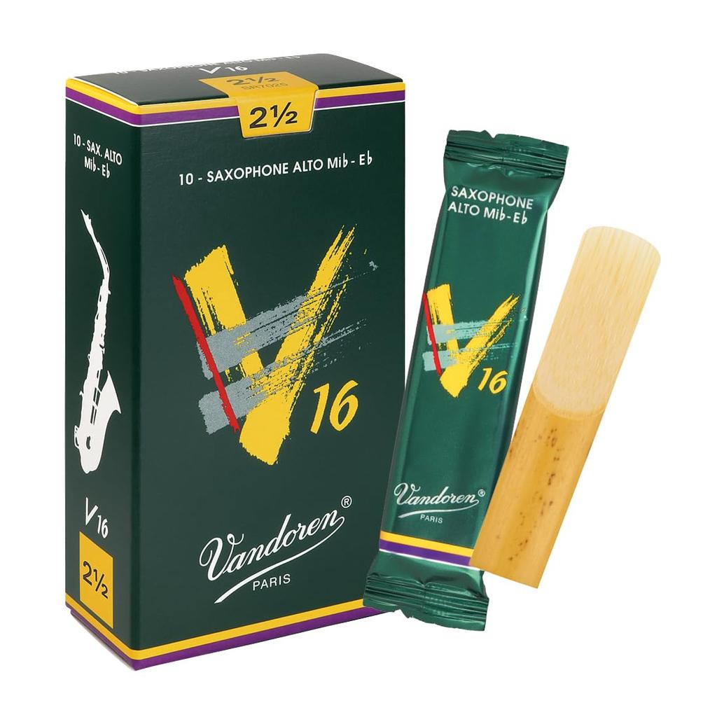 Vandoren Alto Saxophone Reeds of V16 2-1/2 (Pack 10)
