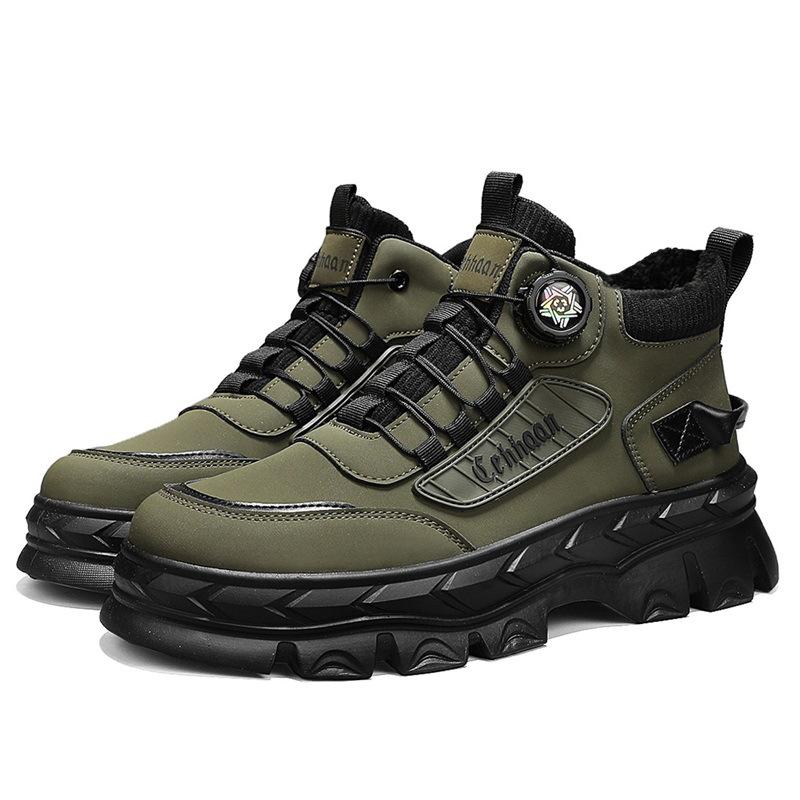 

Мужские хлопковые туфли осень и зима новые бархатные ботинки Мартина модный тренд уличные высокие рабочие ботинки на толстой подошве теплые короткие ботинки 44