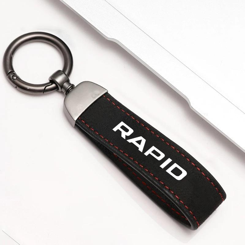 HNMQ2 Wildleder Auto Schlüsselanhänger Anhänger Schmuck Schlüsselring Herren Geschenk Für Skoda Octavia Fabia Rapid Superb Karoq Kodiaq Scala Kamiq Roomster Enyaq